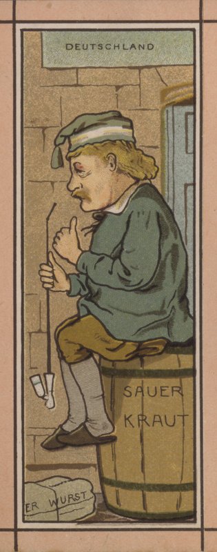 Menyillustration: Tyskland (färg litho) av English School