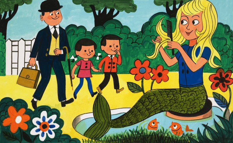 Sjöjungfru i parken av English School