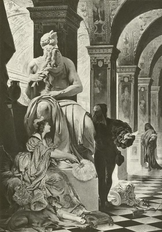 Michael Angelo och Vittoria Colonna (gravyr) av English School