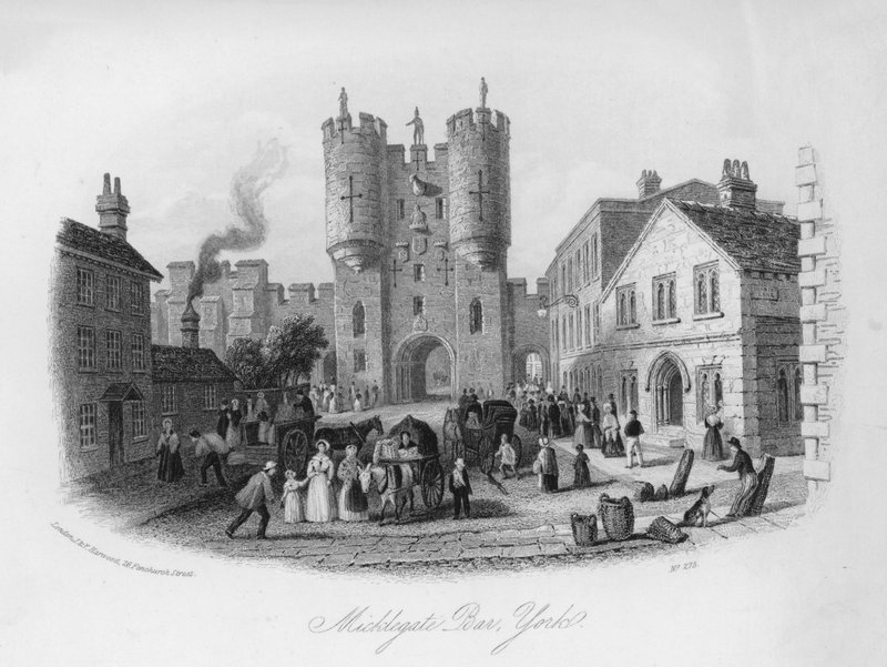 Micklegate Bar, York (gravyr) av English School