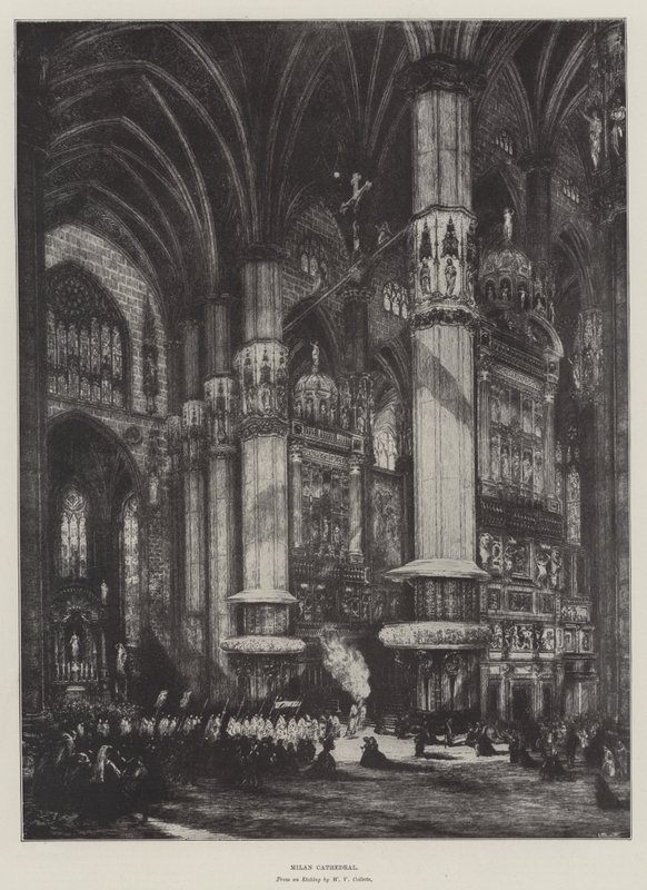 Milanos katedral (litho) av English School
