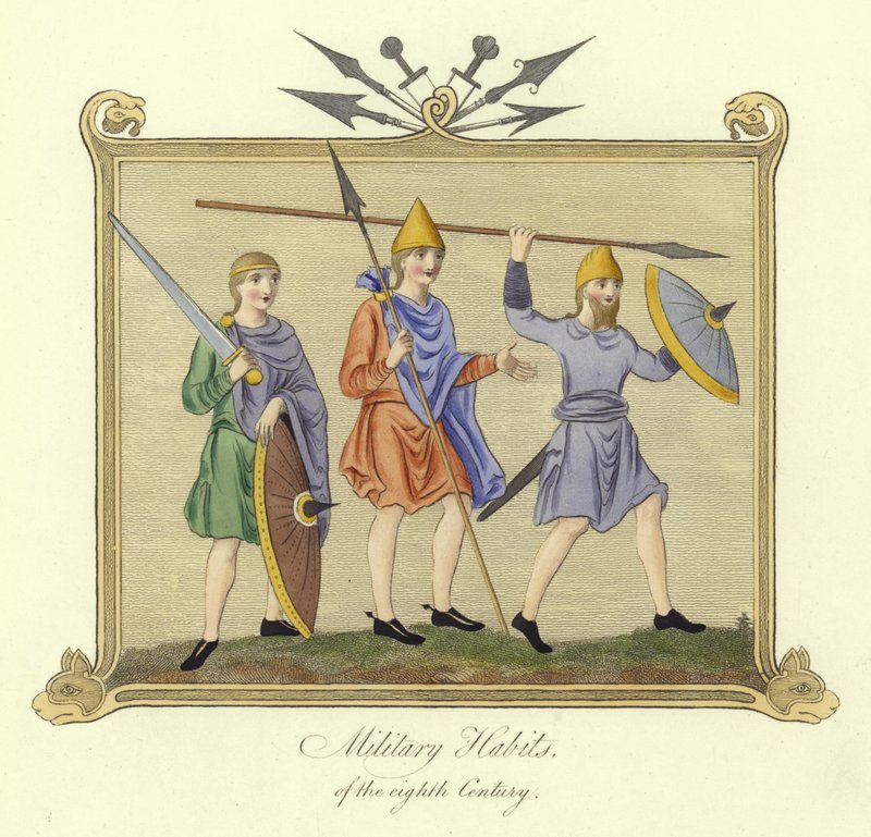 Militära dräkter från 800-talet av English School