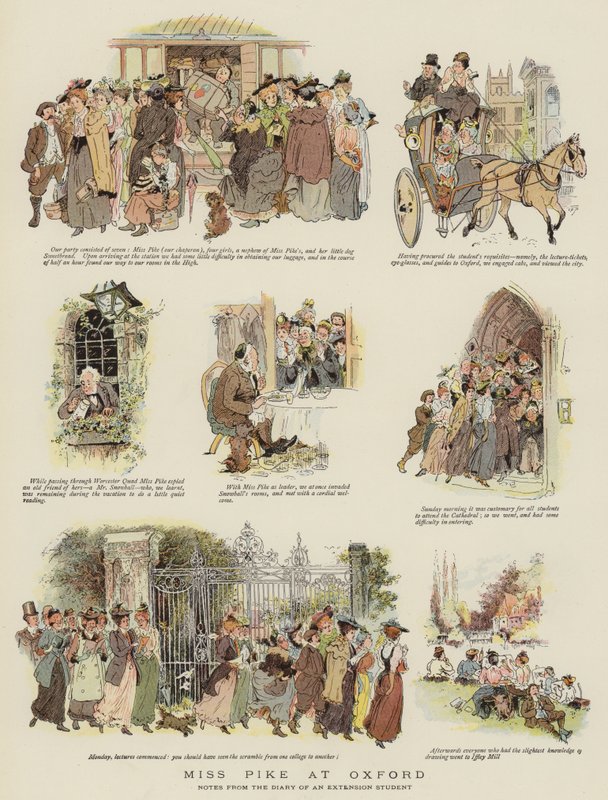 Miss Pike at Oxford (färg litho) av English School