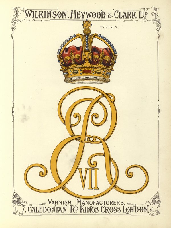 Monogram av kung Edward VII (chromolitho) av English School