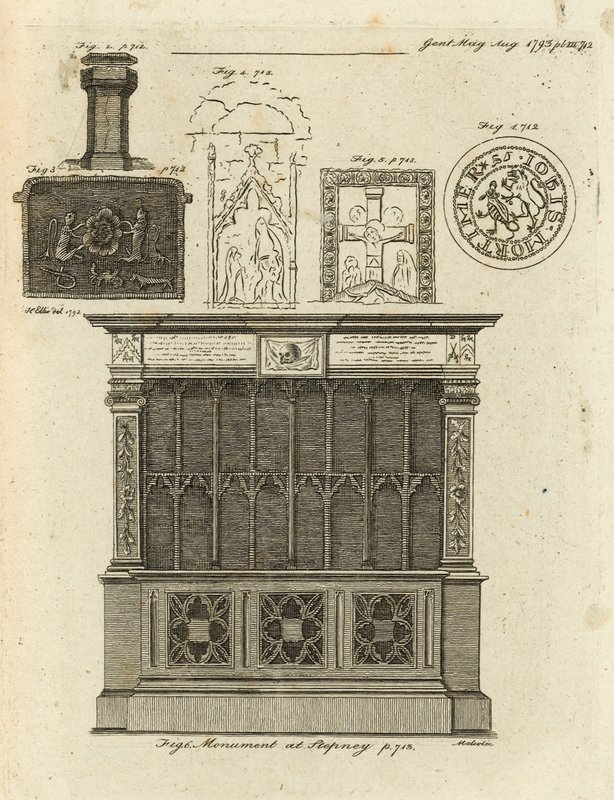 Monument i Stepney, London av English School
