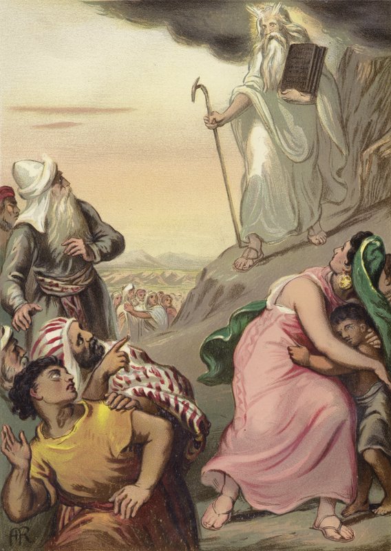 Moses kommer nerför berget Sinai av English School
