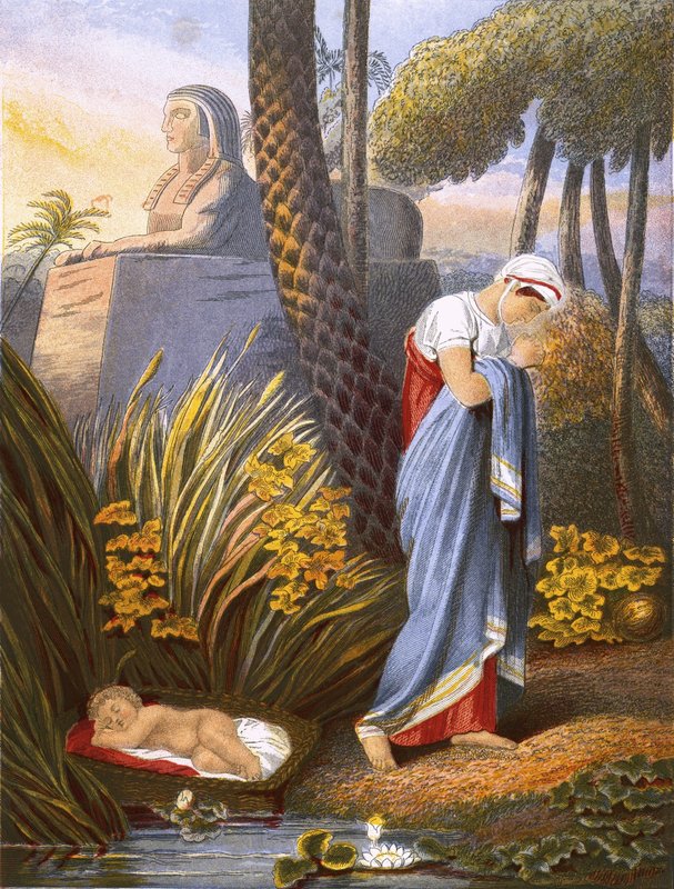 Moses lämnade bland flaggorna av English School