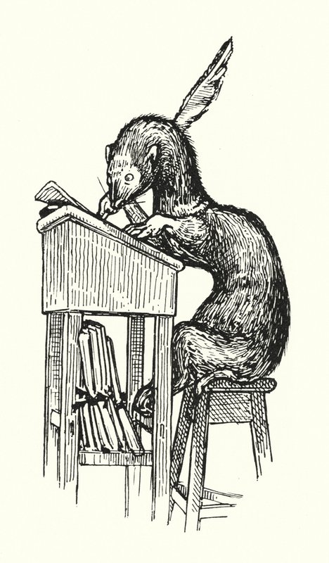 Mr Ferret at Work (litho) av English School