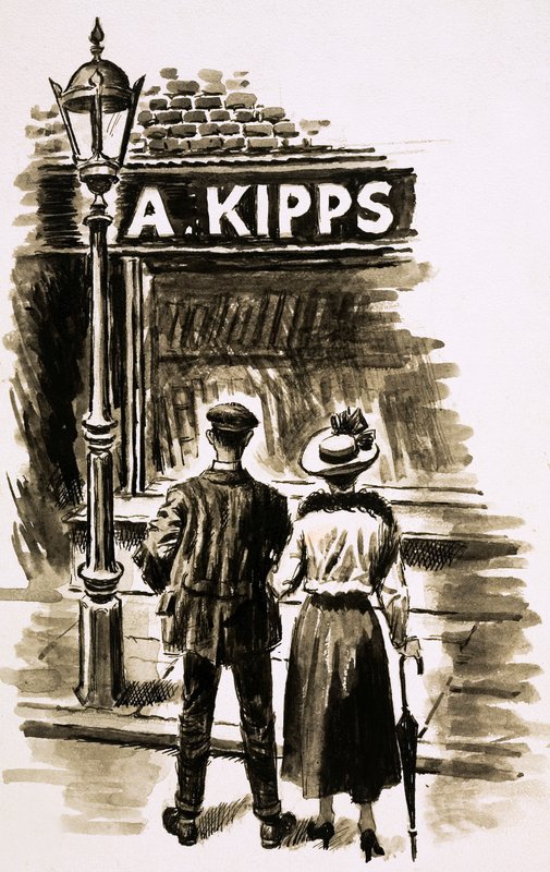 Mr Kipps (gouache på papper) av English School