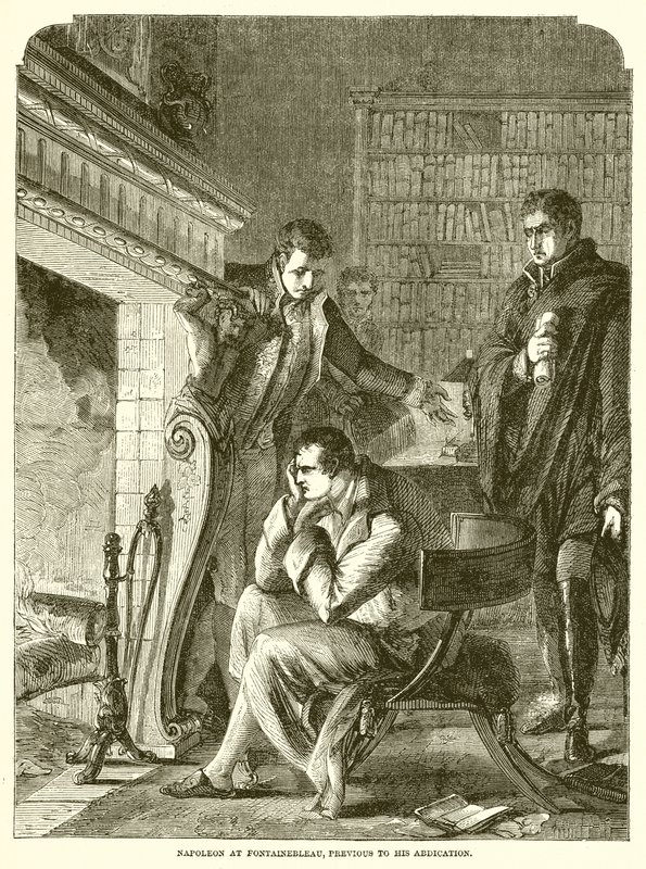 Napoleon i Fontainebleau, före hans abdikation av English School
