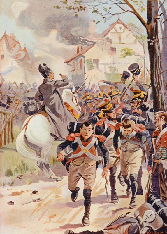 Napoleon vid slaget vid Lutzen av English School