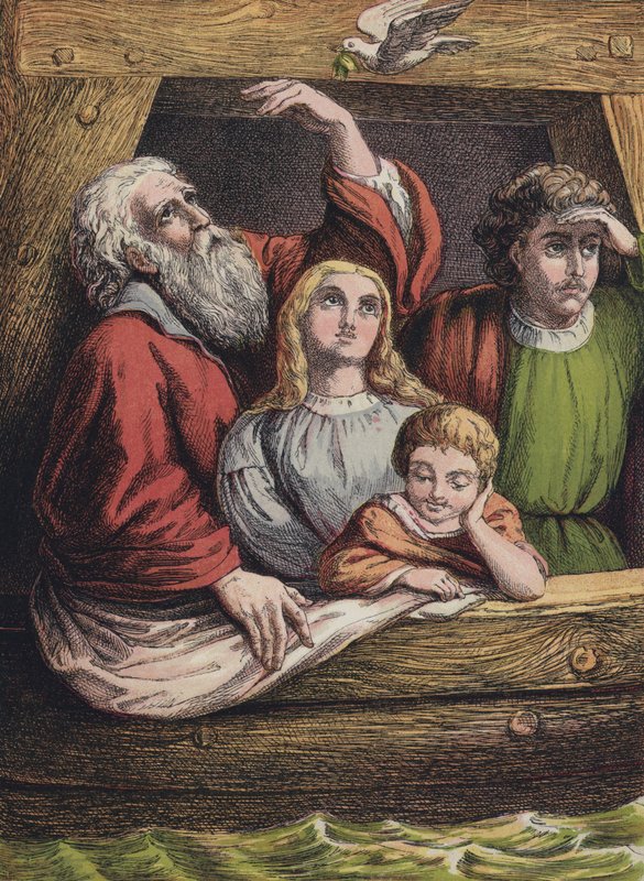 Noaks ark (färglitografi) av English School