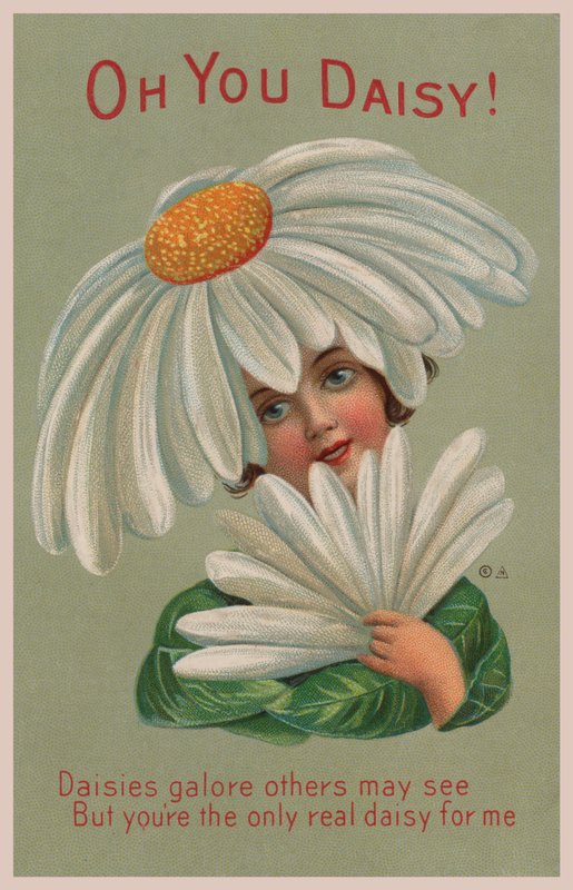 O Du Daisy! (färglitografi) av English School