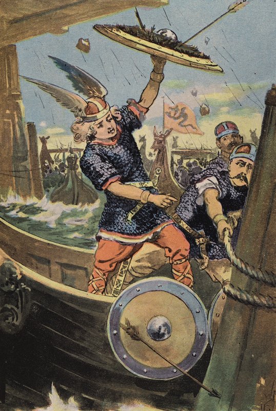 Olaf vid London Bridge (färg litho) av English School