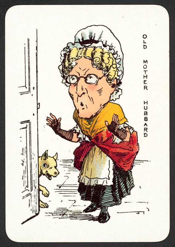 Old Mother Hubbard (färg litho) av English School