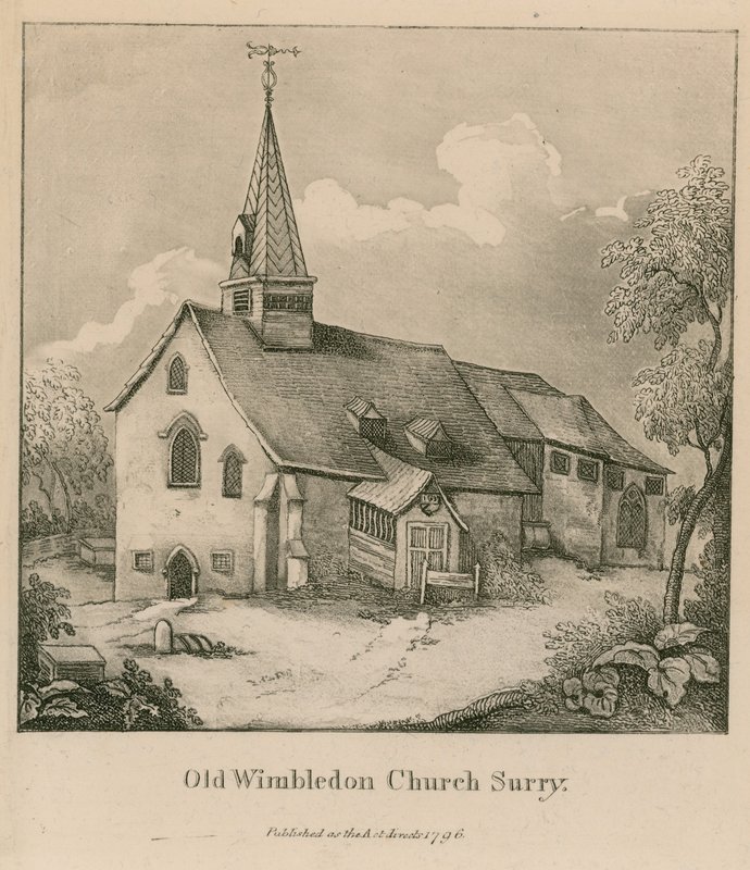 Old Wimbledon Church i Surrey av English School