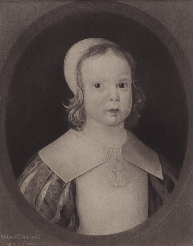 Oliver Cromwell, två år gammal (litho) av English School
