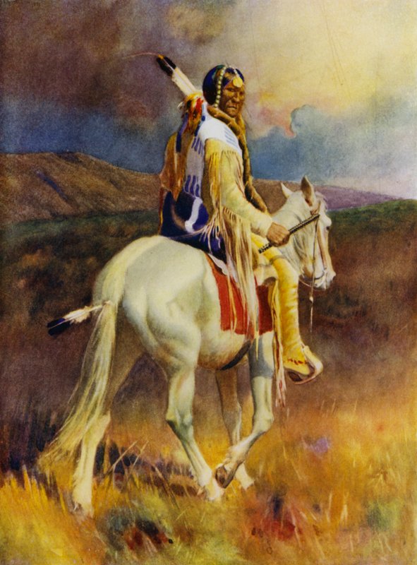 On the Trail (färg litho) av English School