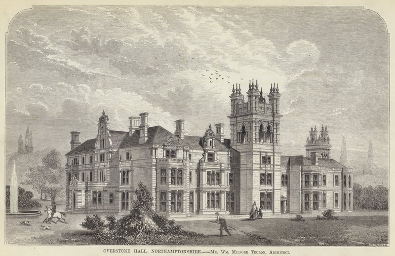 Overstone Hall, Northamptonshire (gravyr) av English School