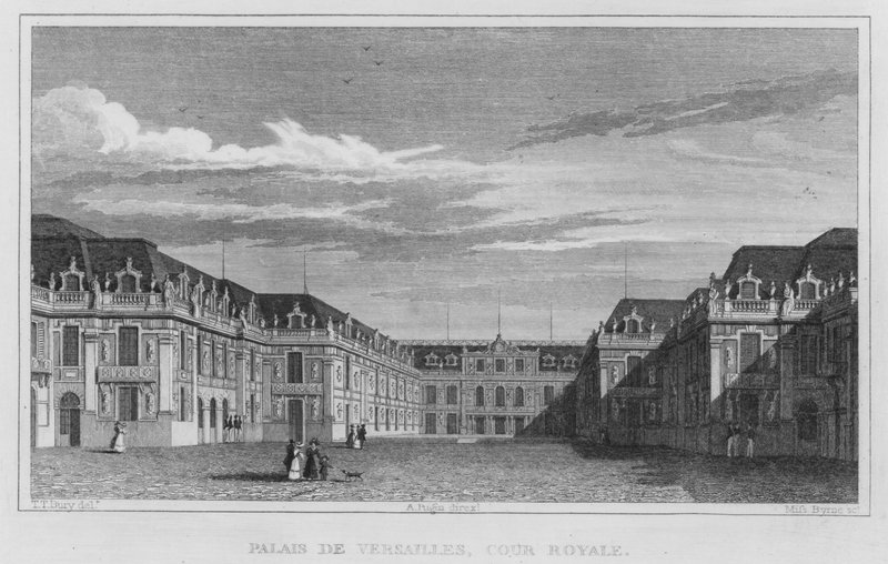 Paris, Palace of Versailles, Royal Court (gravyr) av English School