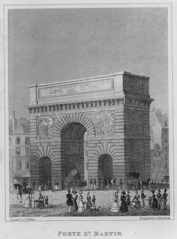Paris, Porte St Martin (gravyr) av English School