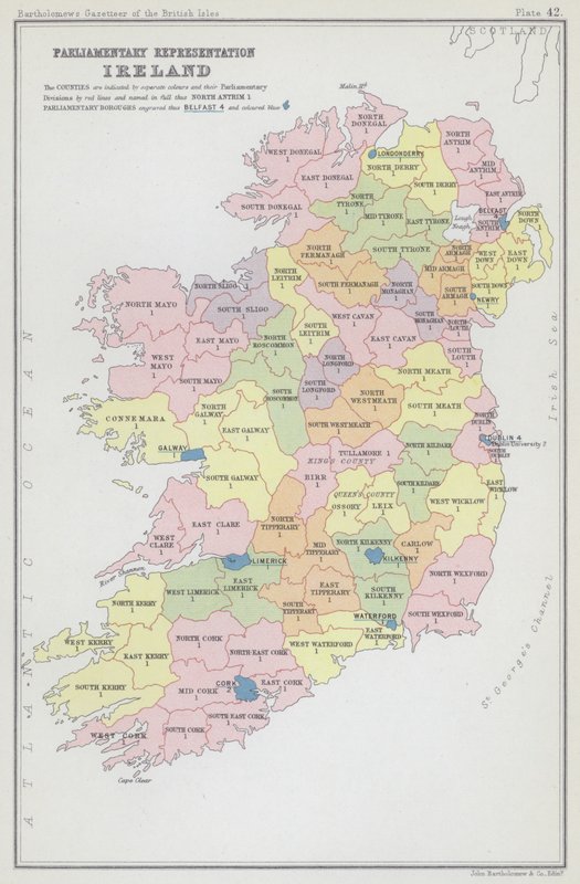 Parlamentarisk representation, Irland (färglitografi) av English School
