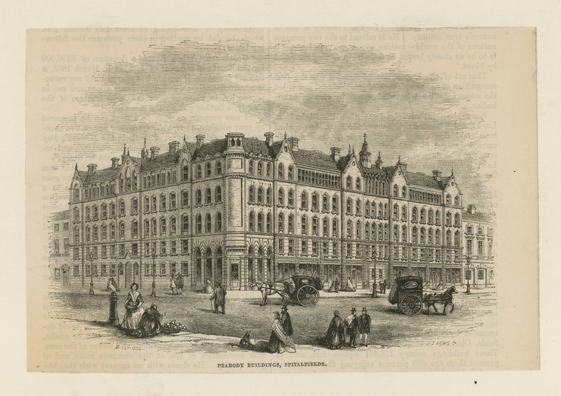 Peabody-byggnader i Spitalfields av English School