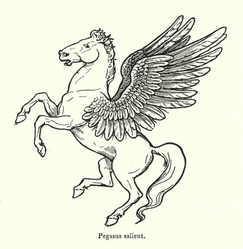Pegasus salient (gravyr) av English School