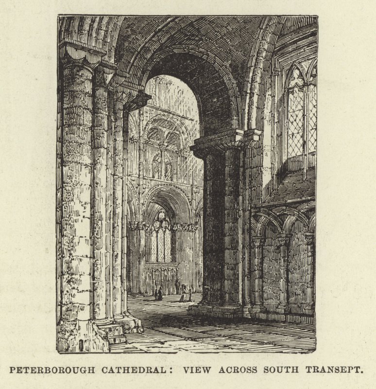 Peterborough Cathedral, utsikt över södra tvärskeppet av English School