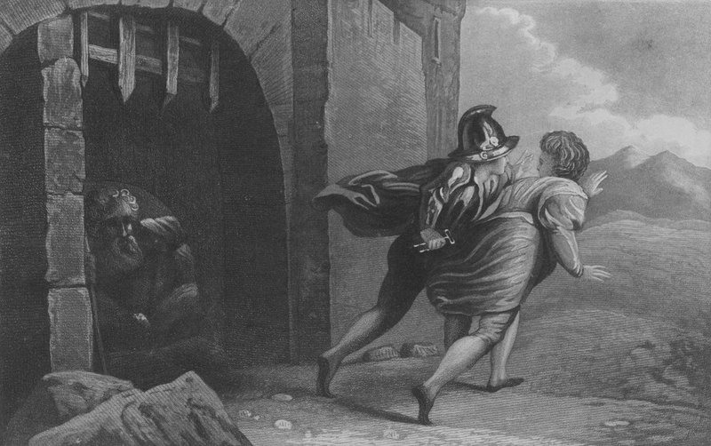 Pilgrimer på flykt från slottet Doubting (gravyr) av English School