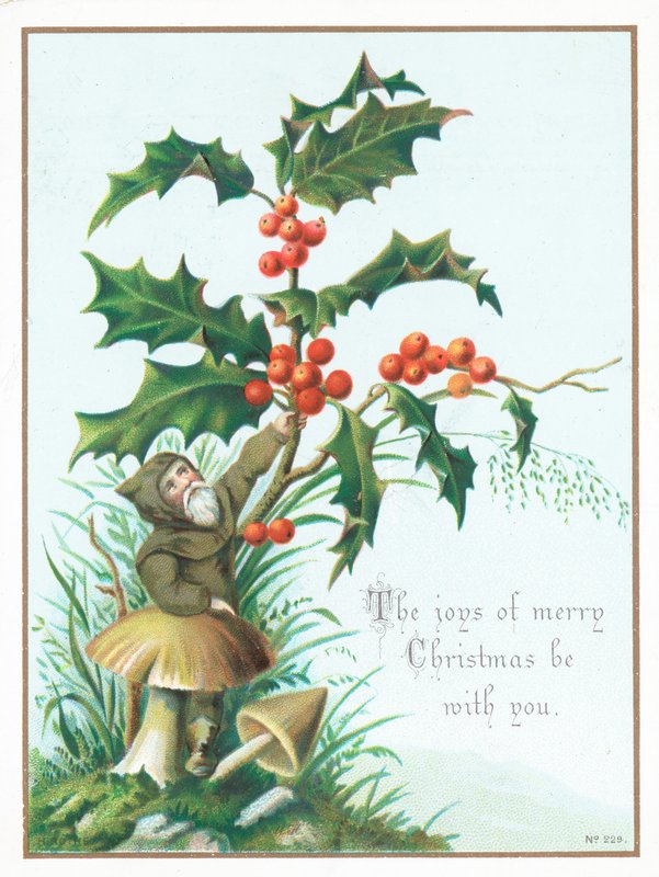 Pixie picking Holly, julkort av English School