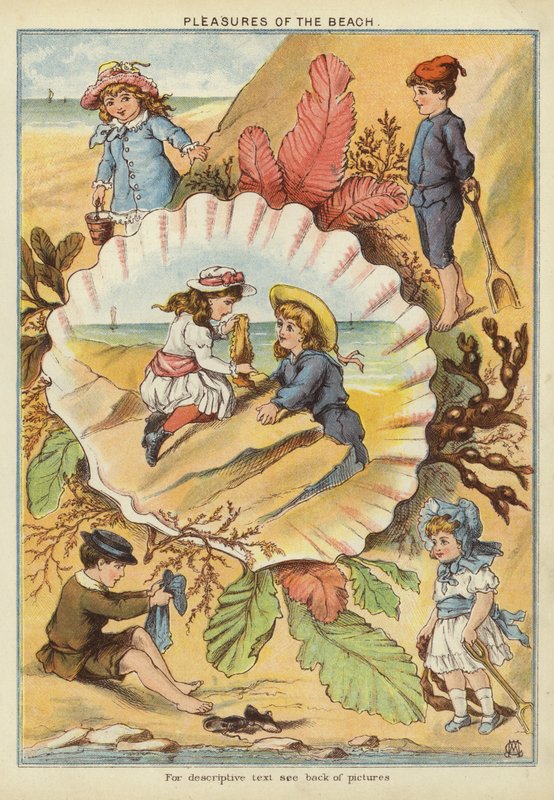 Strandens nöjen (chromolitho) av English School