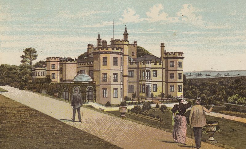 Plymouth: Mount Edgcumbe House (färg litho) av English School