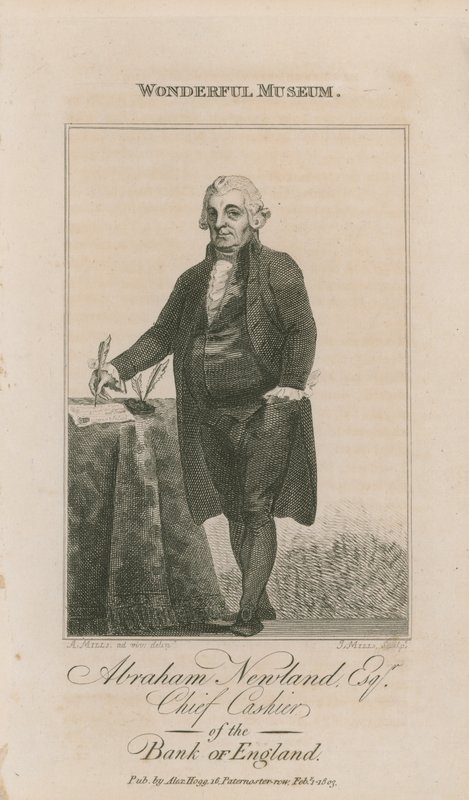 Porträtt av Abraham Newland av English School