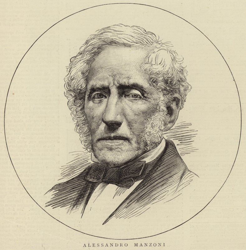 Porträtt av Alessandro Manzoni av English School