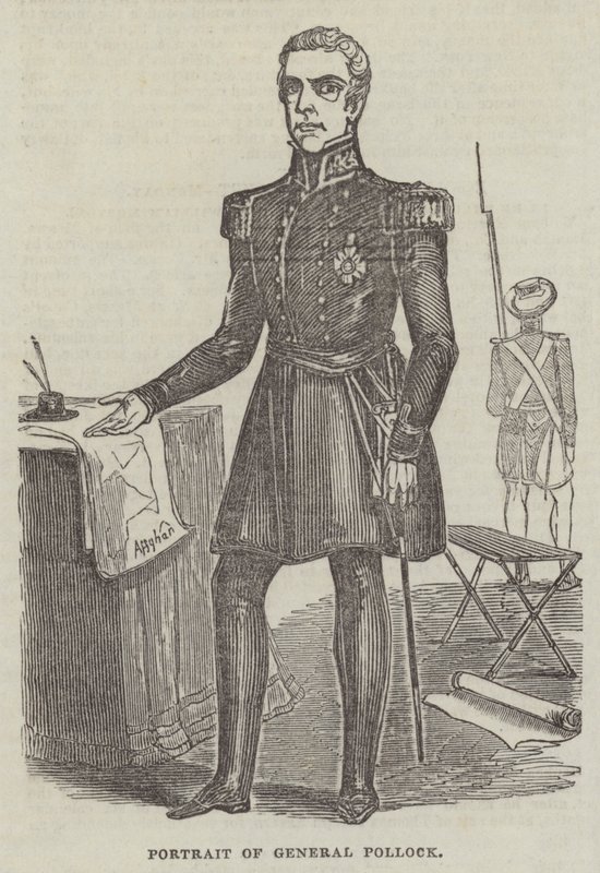 Porträtt av General Pollock (gravyr) av English School