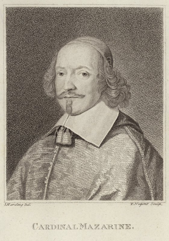 Porträtt av Jules Mazarin av English School