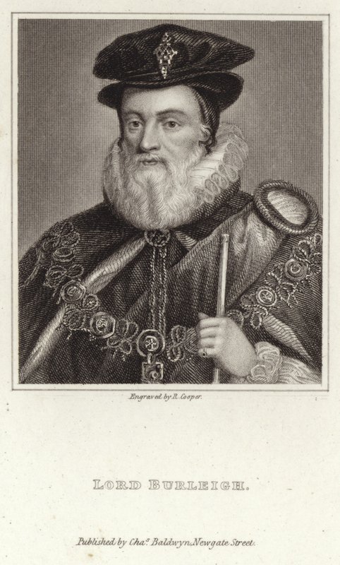 Porträtt av Lord Burleigh av English School