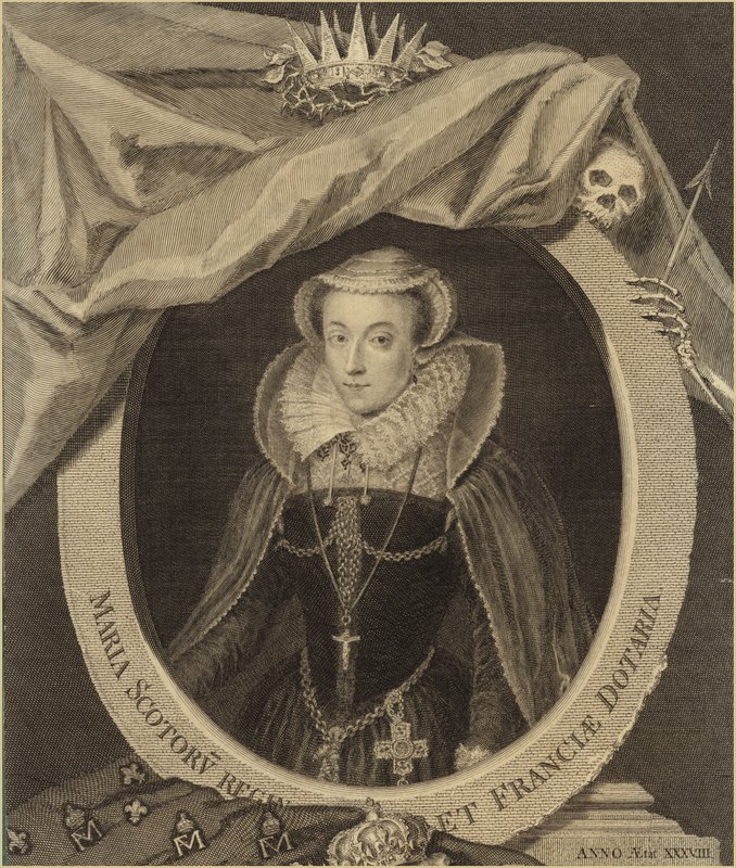 Porträtt av Mary, Queen of Scots av English School