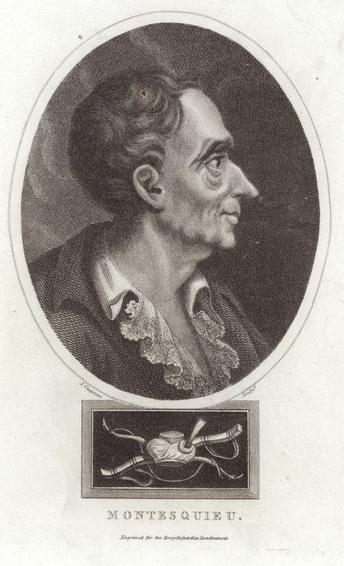 Porträtt av Montesquieu av English School