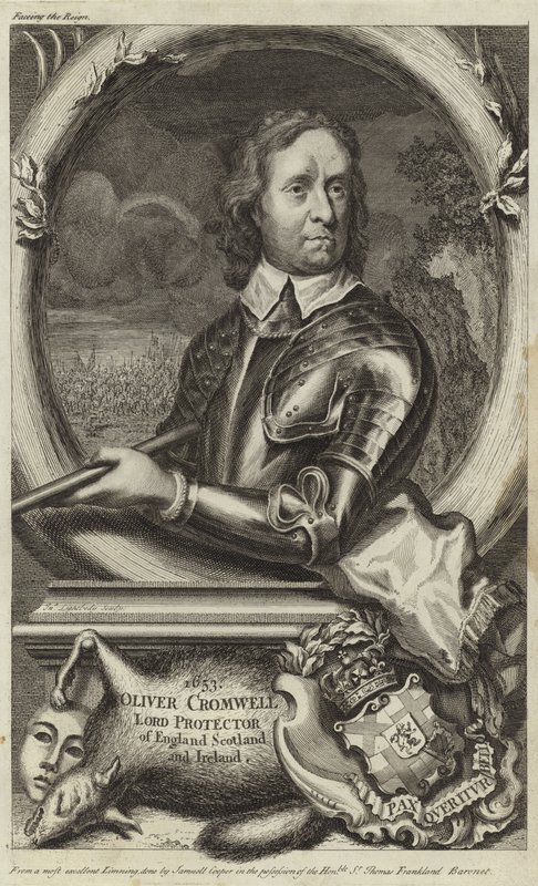 Porträtt av Oliver Cromwell av English School