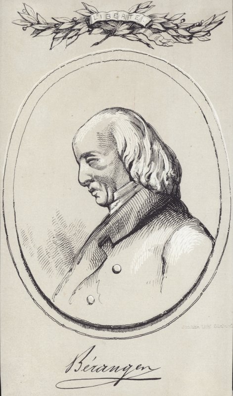 Porträtt av Pierre-Jean de Beranger av English School