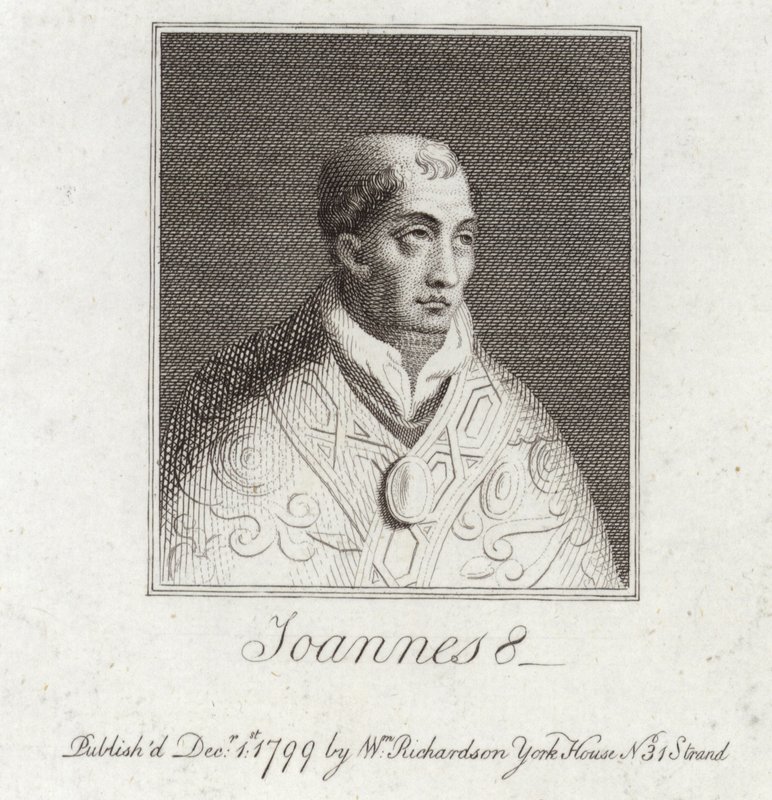 Porträtt av påven Johannes VIII av English School