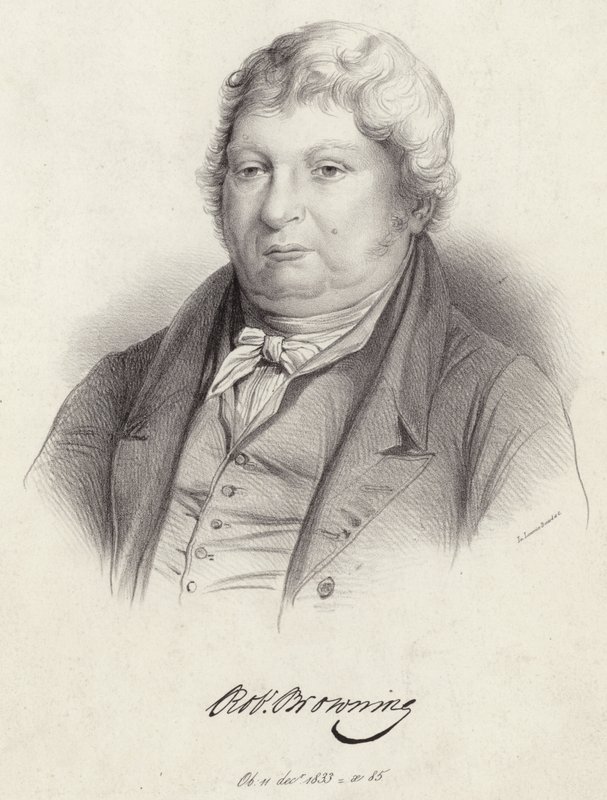 Porträtt av Robert Browning av English School
