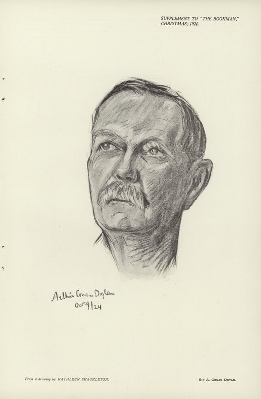 Porträtt av Sir Arthur Conan Doyle av English School
