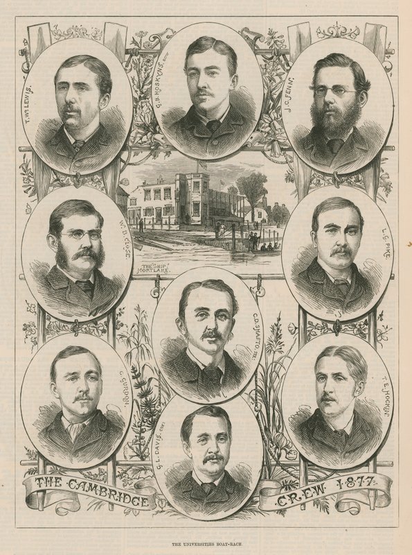 Porträtt av 1877 års Cambridge-besättning av English School