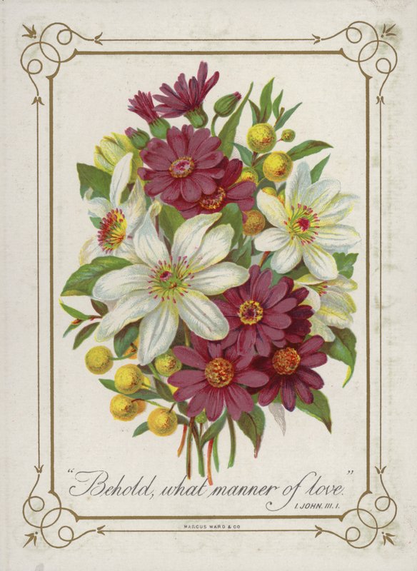 Posy av blommor av English School