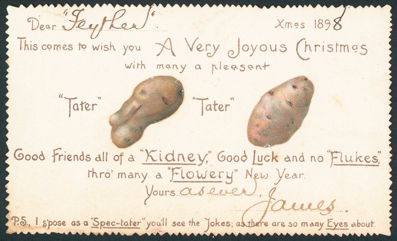 Potatis, julkort av English School