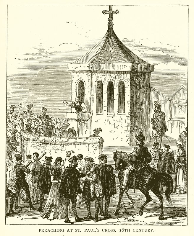 Predika vid St. Pauls Cross, 1500-talet av English School