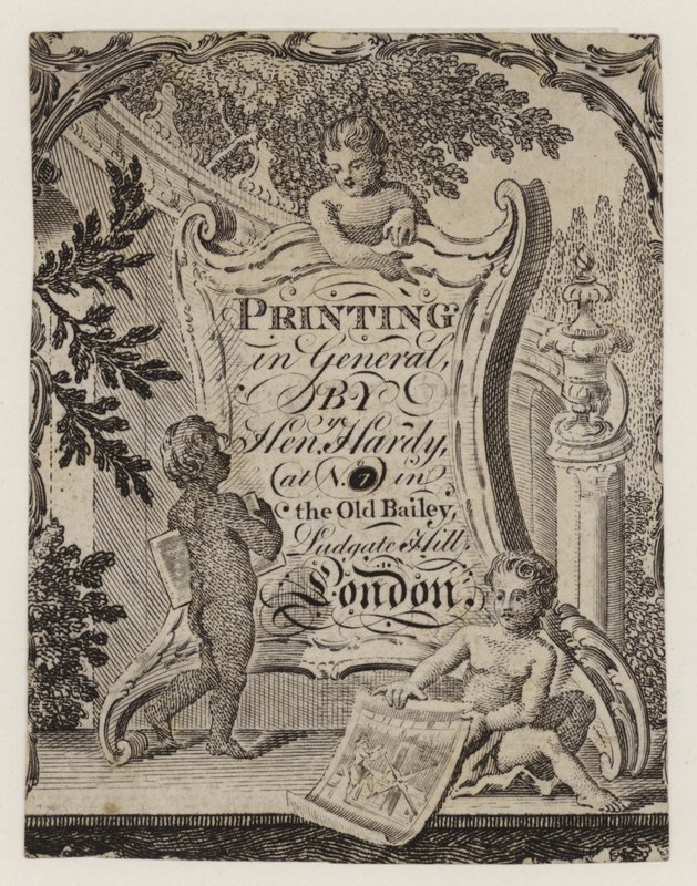 Tryckare, Henry Hardy, handelskort av English School
